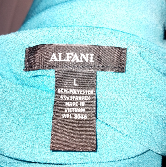 Alfani turquoise blue sleeveless side zip Blouse sz L  B1 - Picture 9 of 10